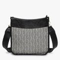 Jen & Co. Black Chloe Top Zipper Crossbody with Guitar Strap