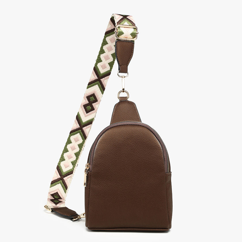 Jen & Co. Brown Ellen Guitar Strap Sling Bag
