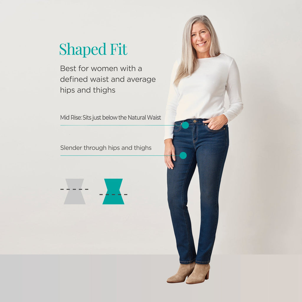 Shaped Fit Straight Leg Stud Detail Jean