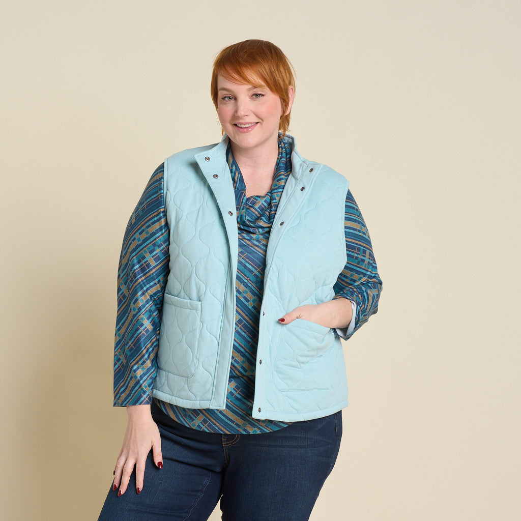 Relaxed Restyled Quilted Knit Vest