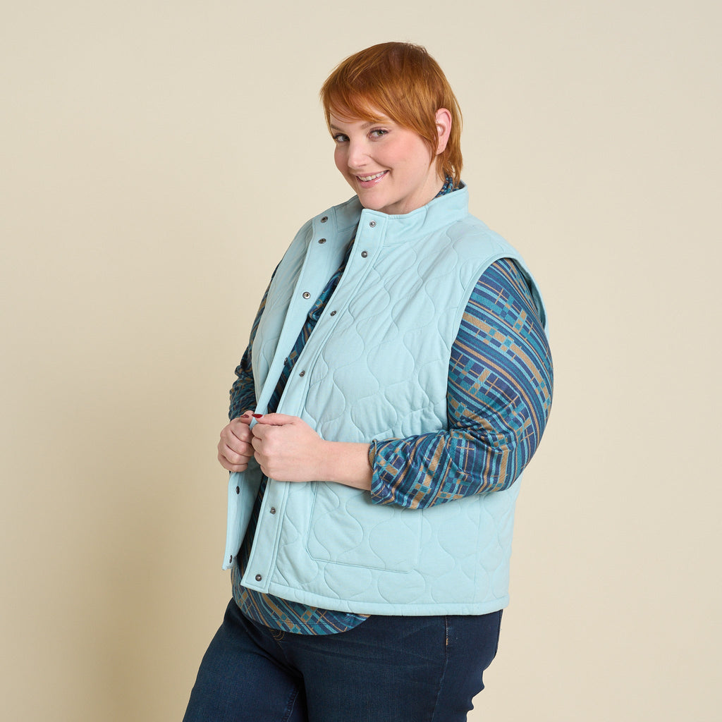 Relaxed Restyled Quilted Knit Vest