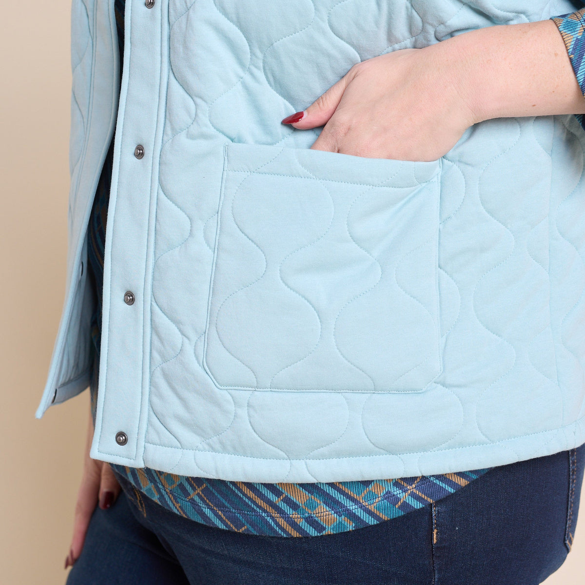 Relaxed Restyled Quilted Knit Vest