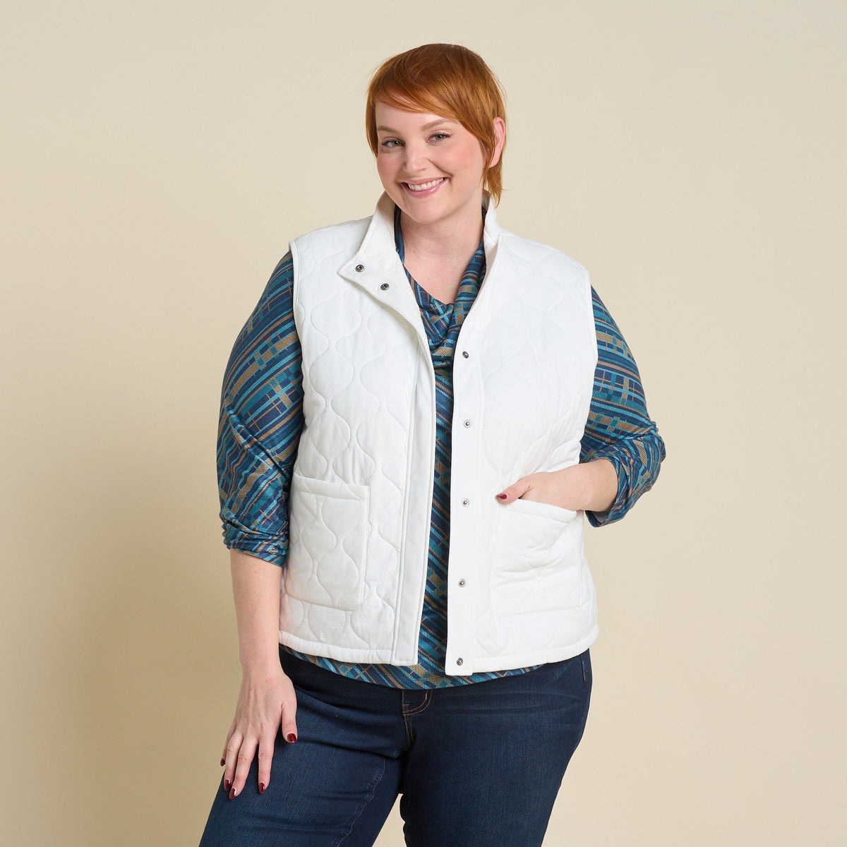 Relaxed Restyled Quilted Knit Vest